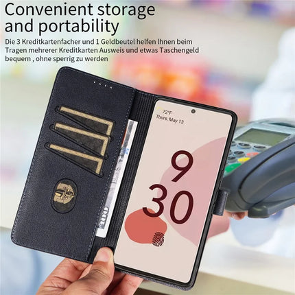 For Google Pixel 7 Pro 5G Leather Case Litchi Texture RFID Blocking Wallet Stand Phone Cover