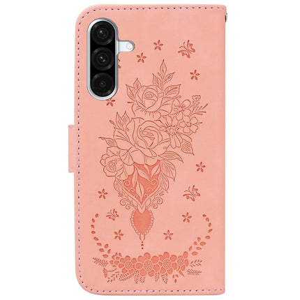 For Samsung Galaxy A26 5G Case PU Leather Wallet Phone Cover Butterfly Flower Imprint