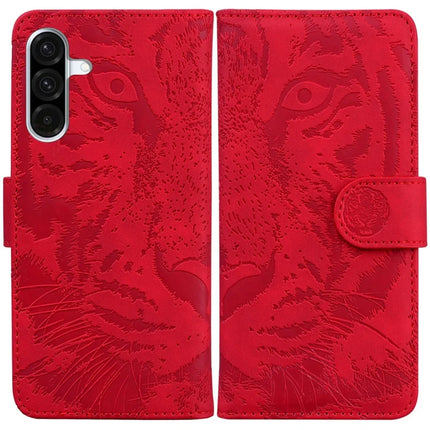 For Samsung Galaxy A26 5G Case Tiger Imprint Leather Wallet Phone Cover - Red
