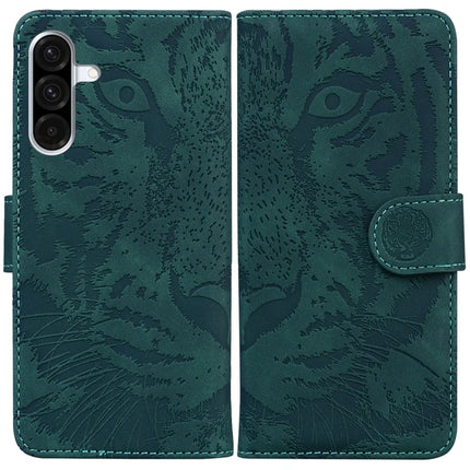 For Samsung Galaxy A26 5G Case Tiger Imprint Leather Wallet Phone Cover - Green