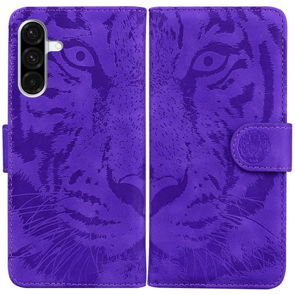 For Samsung Galaxy A26 5G Case Tiger Imprint Leather Wallet Phone Cover - Purple
