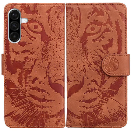 For Samsung Galaxy A26 5G Case Tiger Imprint Leather Wallet Phone Cover - Brown