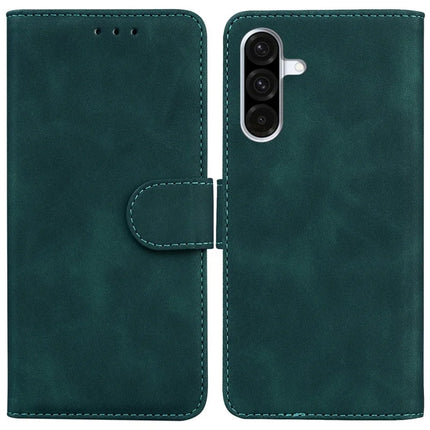 For Samsung Galaxy A26 5G Case Solid Color Leather Wallet Phone Cover - Green