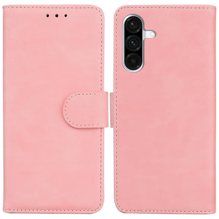 For Samsung Galaxy A26 5G Case Solid Color Leather Wallet Phone Cover - Pink