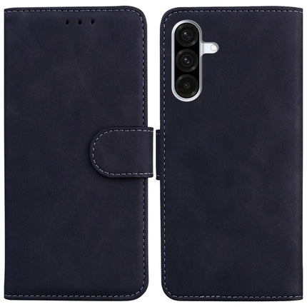 For Samsung Galaxy A26 5G Case Solid Color Leather Wallet Phone Cover - Black