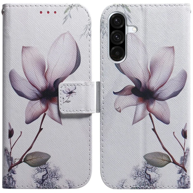 For Samsung Galaxy A26 5G Wallet Case Pattern Print Leather Phone Cover - Pink Flower