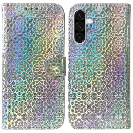 For Samsung Galaxy A26 5G Stand Case Dazzling Flower Leather Phone Cover - Grey