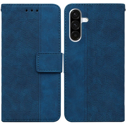 For Samsung Galaxy A26 5G Case Geometry Pattern Leather Wallet Phone Cover - Blue