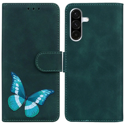 For Samsung Galaxy A26 5G Stand Case PU Leather Phone Cover Butterfly Printed - Green