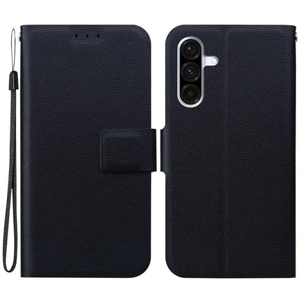 For Samsung Galaxy A26 5G Case Ultra-Thin PU Leather + TPU Phone Cover with Card Slot - Black
