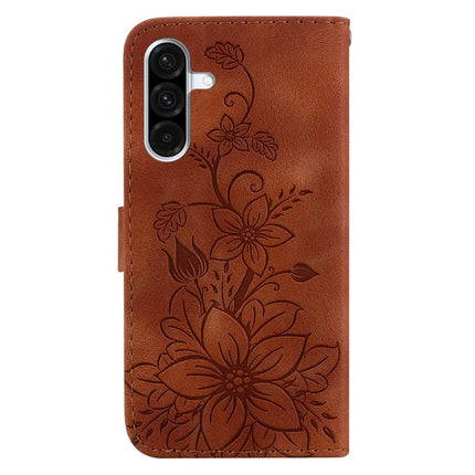 For Samsung Galaxy A56 5G  /  A36 5G Case Lily Flower Imprint Leather Phone Cover with Stand