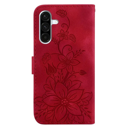 For Samsung Galaxy A56 5G  /  A36 5G Case Lily Flower Imprint Leather Phone Cover with Stand