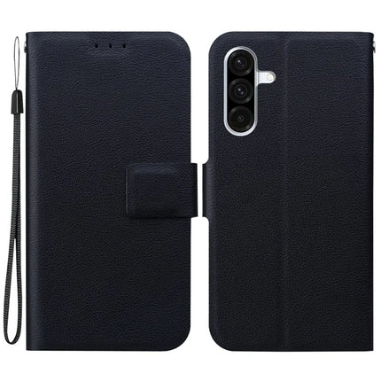 For Samsung Galaxy A56 5G  /  A36 5G Case Ultra-Thin PU Leather + TPU Phone Cover with Card Slot - Black