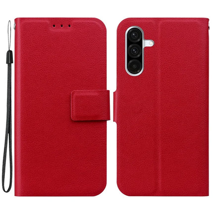 For Samsung Galaxy A56 5G  /  A36 5G Case Ultra-Thin PU Leather + TPU Phone Cover with Card Slot - Red