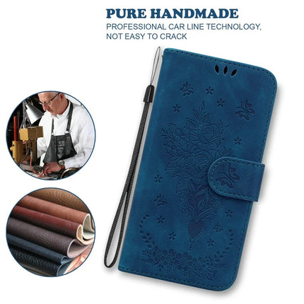 For OnePlus 13 Case PU Leather Wallet Phone Cover Butterfly Flower Imprint