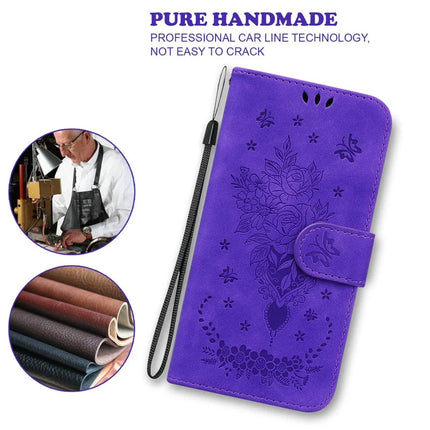 For OnePlus 13 Case PU Leather Wallet Phone Cover Butterfly Flower Imprint