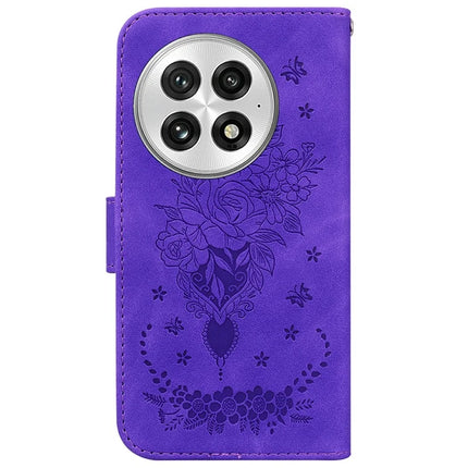 For OnePlus 13 Case PU Leather Wallet Phone Cover Butterfly Flower Imprint
