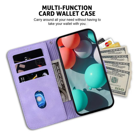 For OnePlus 13 Stand Case 7-Shaped Pattern Imprint Leather Phone Cover