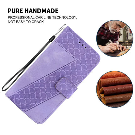 For OnePlus 13 Stand Case 7-Shaped Pattern Imprint Leather Phone Cover