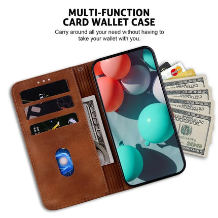 For OnePlus 13 Stand Case 7-Shaped Pattern Imprint Leather Phone Cover