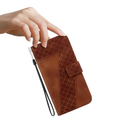For OnePlus 13 Stand Case 7-Shaped Pattern Imprint Leather Phone Cover