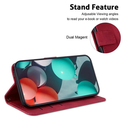 For OnePlus 13 Stand Case 7-Shaped Pattern Imprint Leather Phone Cover