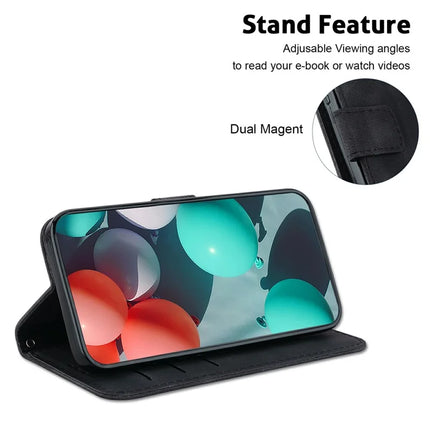 For OnePlus 13 Stand Case 7-Shaped Pattern Imprint Leather Phone Cover