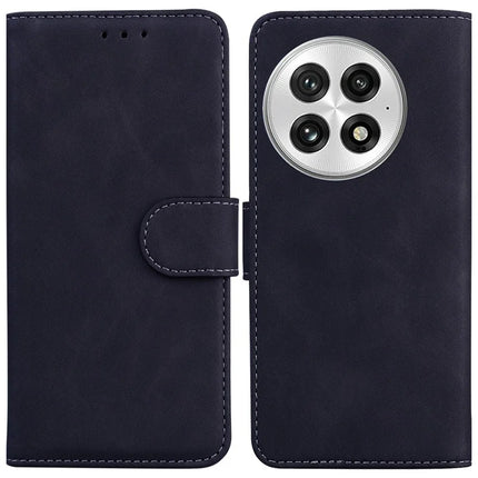 For OnePlus 13 Case Solid Color Leather Wallet Phone Cover - Black