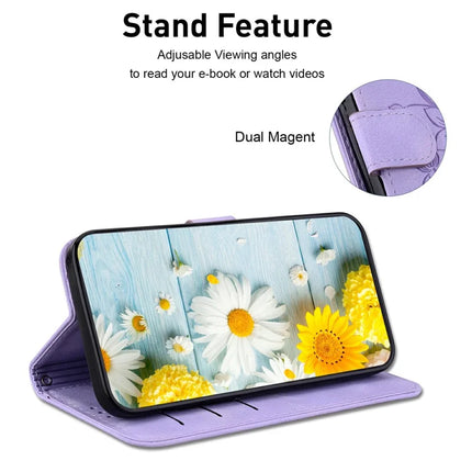 For OnePlus 13 Case Lily Flower Imprint Leather Phone Cover with Stand