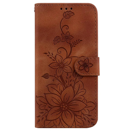 For OnePlus 13 Case Lily Flower Imprint Leather Phone Cover with Stand