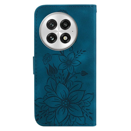 For OnePlus 13 Case Lily Flower Imprint Leather Phone Cover with Stand