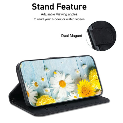 For OnePlus 13 Case Lily Flower Imprint Leather Phone Cover with Stand