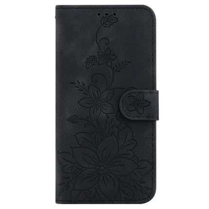 For OnePlus 13 Case Lily Flower Imprint Leather Phone Cover with Stand