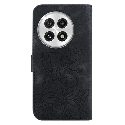 For OnePlus 13 Case Lily Flower Imprint Leather Phone Cover with Stand