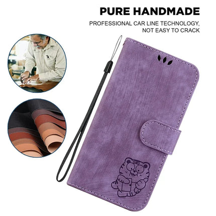For OnePlus 13 Wallet Case Tiger Imprint Leather Shockproof Phone Cover