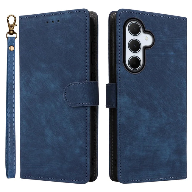 For Samsung Galaxy A56 5G Wallet Case RFID Blocking PU Leather Cover Stand View - Blue