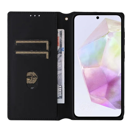 For Samsung Galaxy A56 5G Wallet Case Rhombus Imprinted Leather Phone Cover