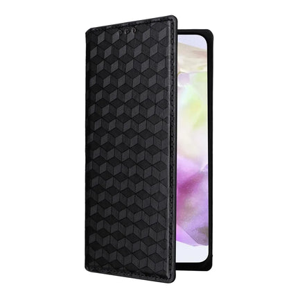 For Samsung Galaxy A56 5G Wallet Case Rhombus Imprinted Leather Phone Cover