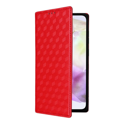 For Samsung Galaxy A56 5G Wallet Case Rhombus Imprinted Leather Phone Cover