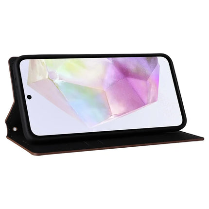 For Samsung Galaxy A56 5G Wallet Case Rhombus Imprinted Leather Phone Cover
