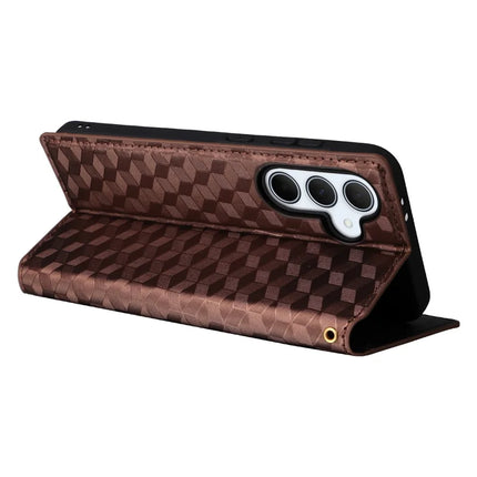 For Samsung Galaxy A56 5G Wallet Case Rhombus Imprinted Leather Phone Cover