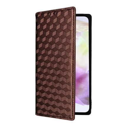 For Samsung Galaxy A56 5G Wallet Case Rhombus Imprinted Leather Phone Cover