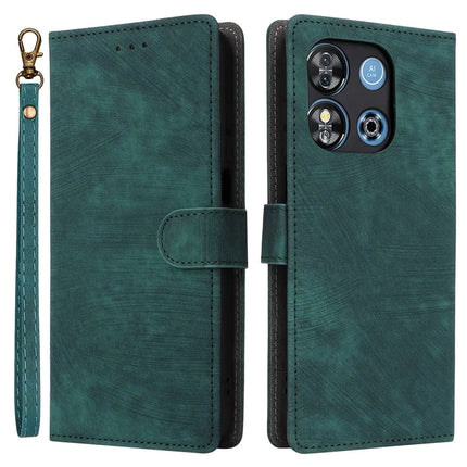 For Oukitel C57 Pro / C57s Wallet Case RFID Blocking PU Leather Cover Stand View - Green
