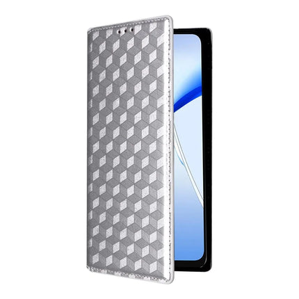 For Oukitel C57 Pro / C57s Wallet Case Rhombus Imprinted Leather Phone Cover