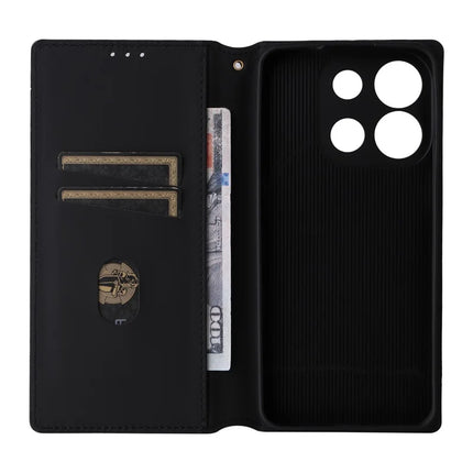 For Oukitel C57 Pro / C57s Wallet Case Rhombus Imprinted Leather Phone Cover