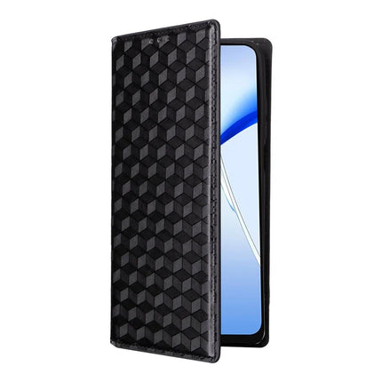For Oukitel C57 Pro / C57s Wallet Case Rhombus Imprinted Leather Phone Cover