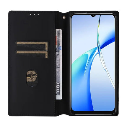 For Oukitel C57 Pro / C57s Wallet Case Rhombus Imprinted Leather Phone Cover
