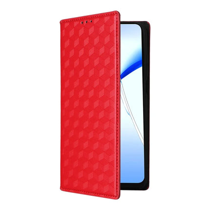For Oukitel C57 Pro / C57s Wallet Case Rhombus Imprinted Leather Phone Cover