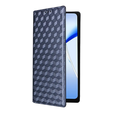For Oukitel C57 Pro / C57s Wallet Case Rhombus Imprinted Leather Phone Cover
