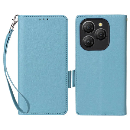 For Blackview Shark 9 5G Case Litchi Texture PU Leather Wallet Flip Phone Cover - Baby Blue